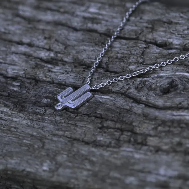 Authentic silver pendant with a cactus shape with TINA diamond Image