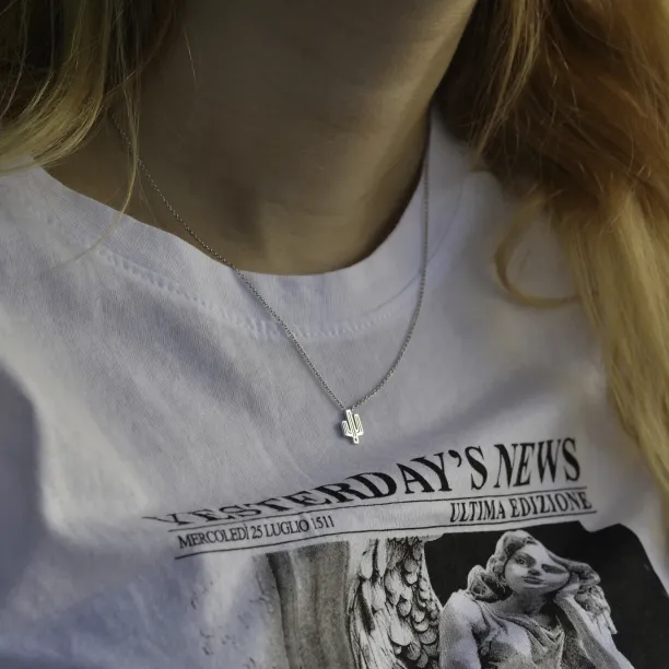 Authentic silver pendant with a cactus shape with TINA diamond Image