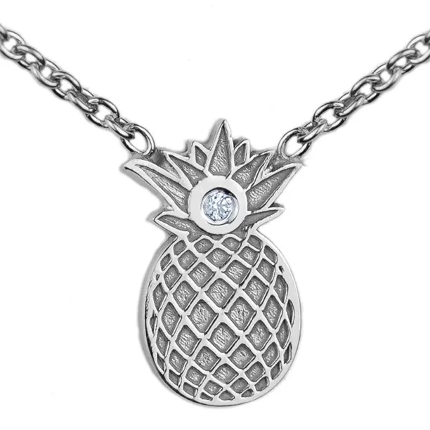 Authentic silver pendant with a pineapple shape with VINI diamond Image