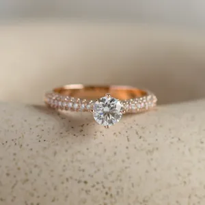 Classic moissanite and diamond engagement ring LIVKE Thumbnail