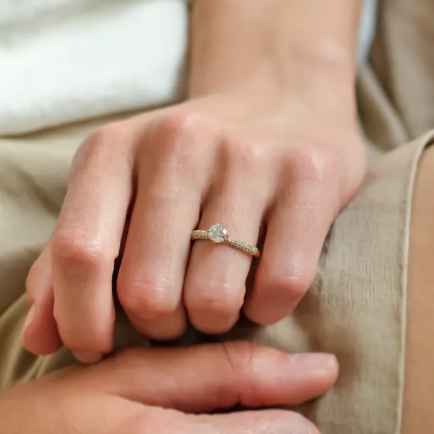 Classic moissanite and diamond engagement ring LIVKE Image