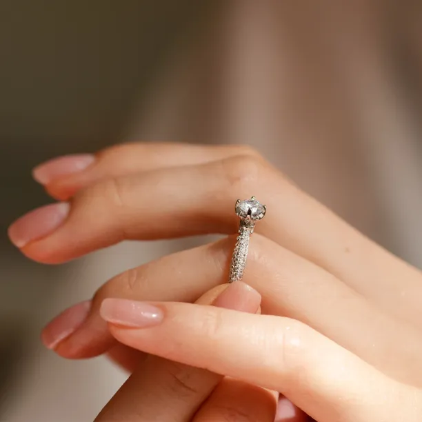 Classic moissanite and diamond engagement ring LIVKE Image