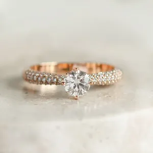 Classic moissanite and diamond engagement ring LIVKE Thumbnail