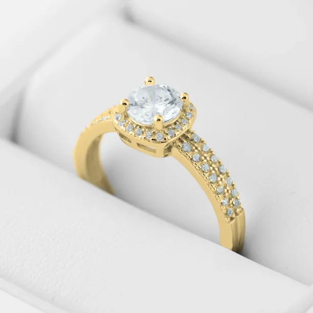 Diamonds and moissanite engagement ring KATI Image