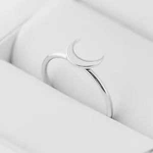 MISE crescent shape silver ring  Thumbnail