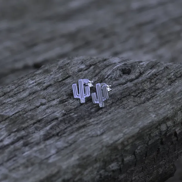KOVE Cactus authentic silver diamond earrings Image