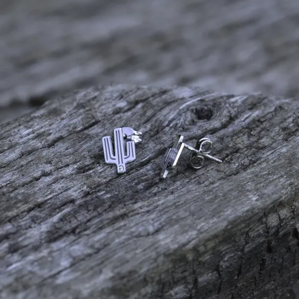 KOVE Cactus authentic silver diamond earrings Image