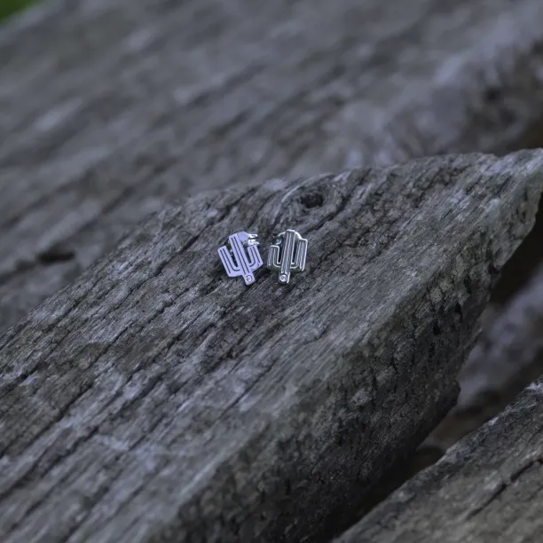 KOVE Cactus authentic silver diamond earrings Image