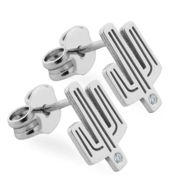 KOVE Cactus authentic silver diamond earrings Image