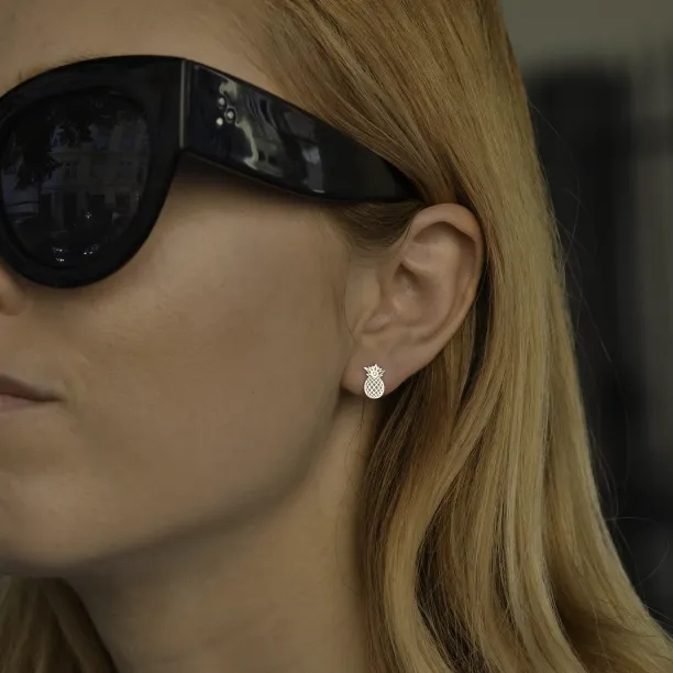 KATO fruity shape authentic silver diamond earrings Image