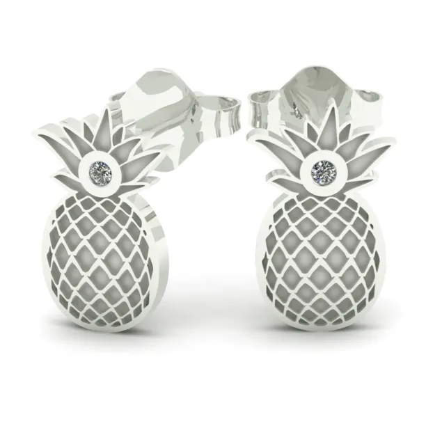 KATO fruity shape authentic silver diamond earrings Image