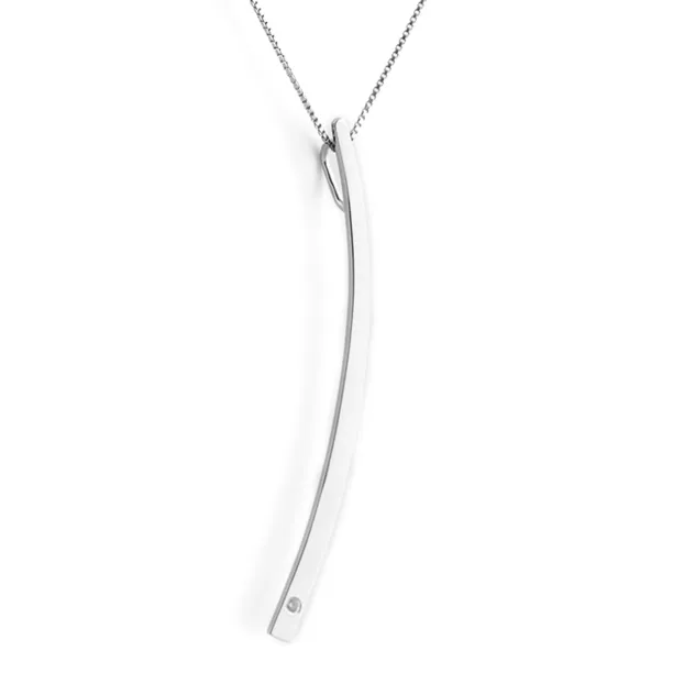 Silver minimalist necklace with a diamond LOFE Image