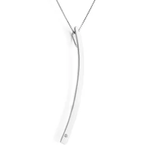 Silver minimalist necklace with a diamond LOFE Thumbnail