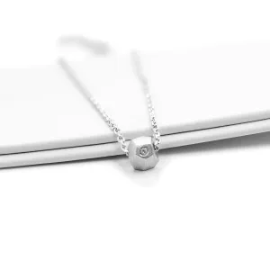 Silver bracelet with a special cube and diamond Gimle Thumbnail