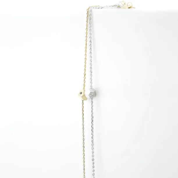 Silver bracelet with a special cube and diamond Gimle Image