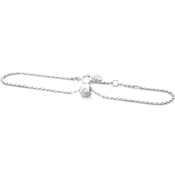 Silver bracelet with a special cube and diamond Gimle Image