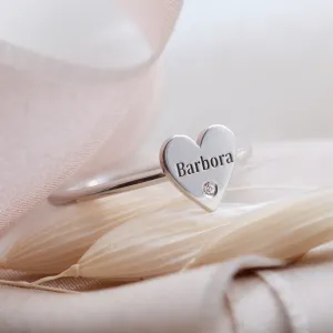 BELE name silver diamond ring Thumbnail