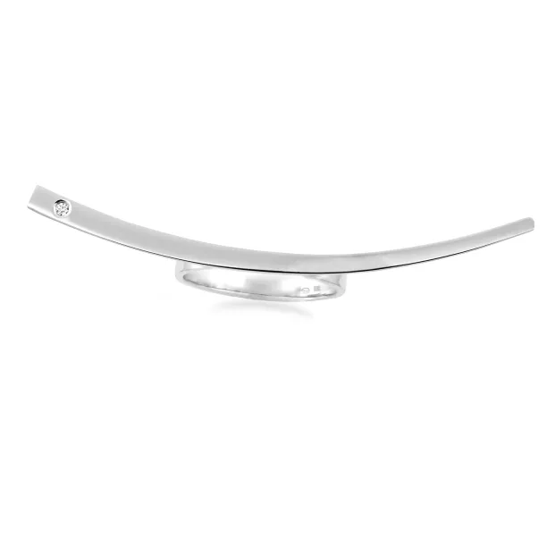 Atypical silver ring Donna - with a diamond Image