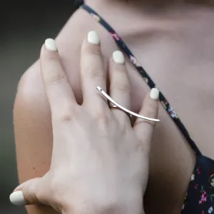 Atypical silver ring Donna - with a diamond Thumbnail