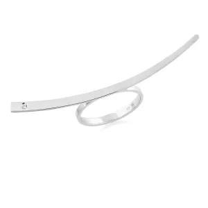 Atypical silver ring Donna - with a diamond Thumbnail