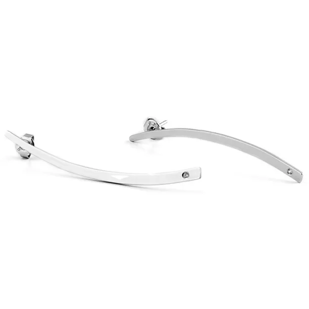 Atypical silver earrings with diamonds - YORDE Image