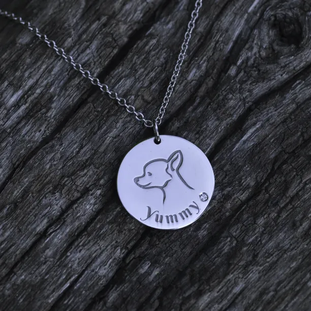 YUM silver pendant with diamond for the pet lovers Image