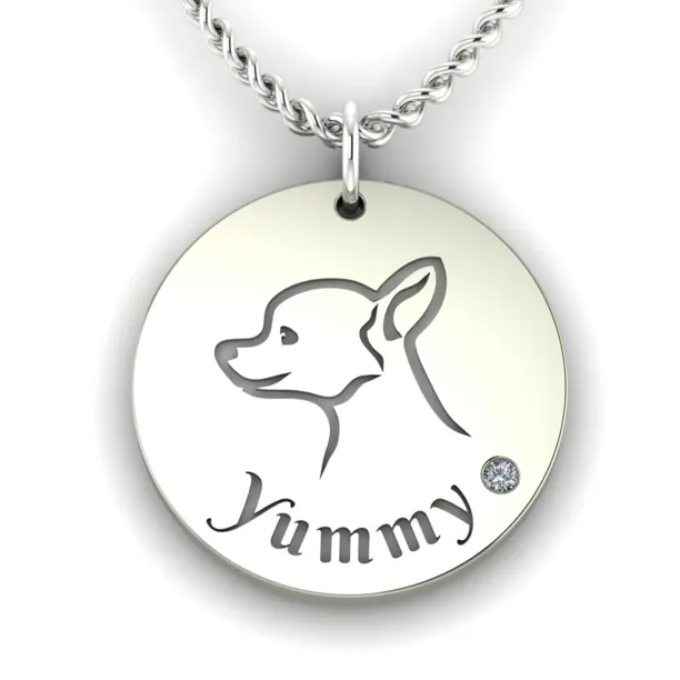 YUM silver pendant with diamond for the pet lovers Image