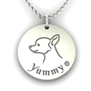 YUM silver pendant with diamond for the pet lovers Thumbnail