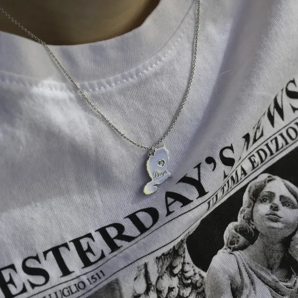 MUYA cat shape silver pendant Image