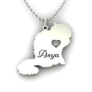 MUYA cat shape silver pendant Thumbnail