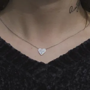 JENI silver diamond pendant with your name carved on Thumbnail