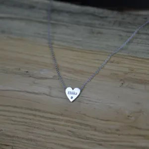 JENI silver diamond pendant with your name carved on Thumbnail