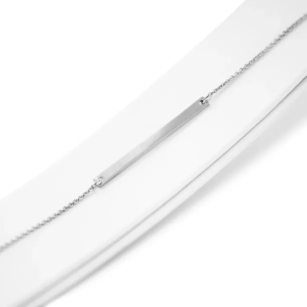 Silver Necklace in minimalist style with any engraving OSA Image