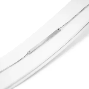 Silver Necklace in minimalist style with any engraving OSA Thumbnail