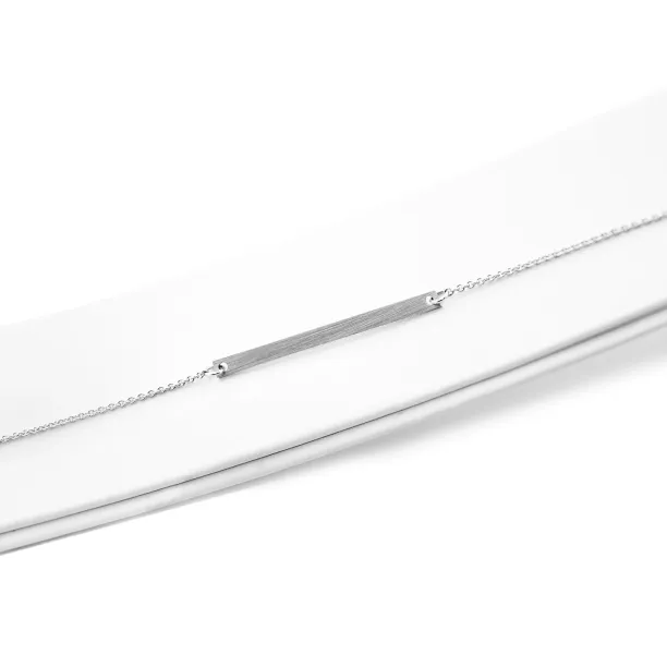 Silver Necklace in minimalist style with any engraving OSA Image