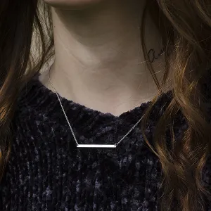 Silver Necklace in minimalist style with any engraving OSA Thumbnail