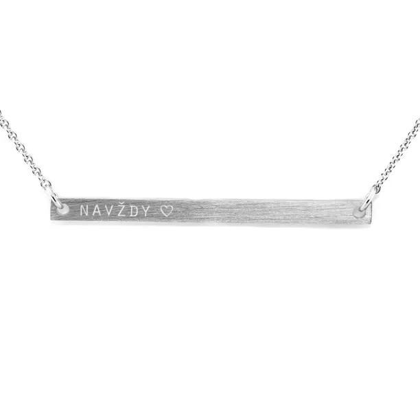 Silver Necklace in minimalist style with any engraving OSA Image