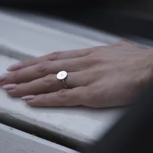 Silver minimalistic ring with a diamond BERY Thumbnail