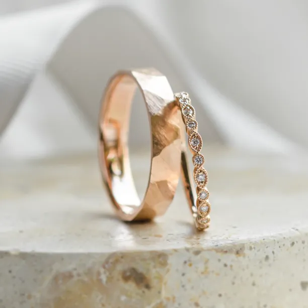 Gold diamond wedding rings LATI Image