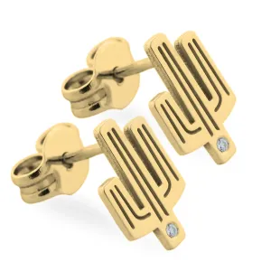 KOVE Cactus authentic gold diamond earrings Thumbnail