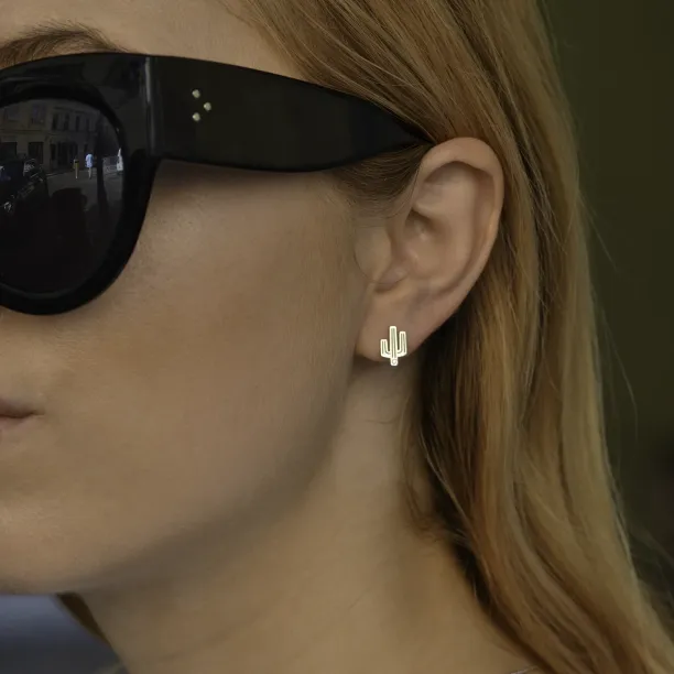 KOVE Cactus authentic gold diamond earrings Image