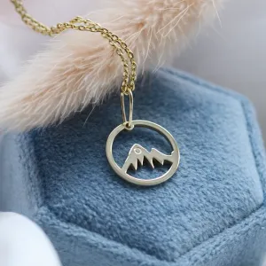 Gold diamond pendant - for the mountains enthusiasts MUNI Thumbnail