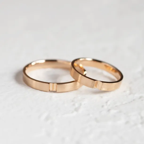 White gold wedding rings with a secret heart ADELIA  Image