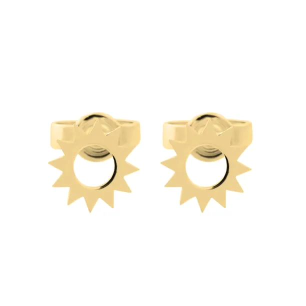 LOLLI unusual gold stud earrings for a striking lady Image