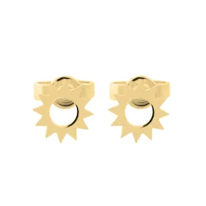 LOLLI unusual gold stud earrings for a striking lady Thumbnail
