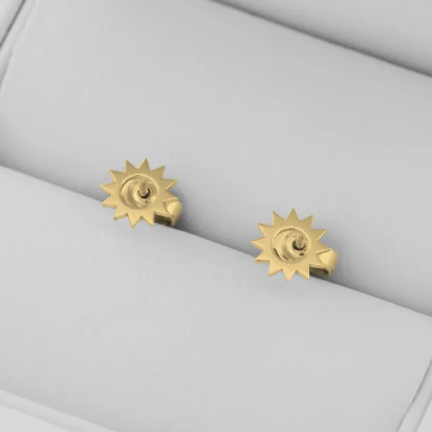 LOLLI unusual gold stud earrings for a striking lady Image