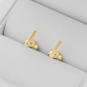 Minimalist gold diamond earrings DINA Thumbnail