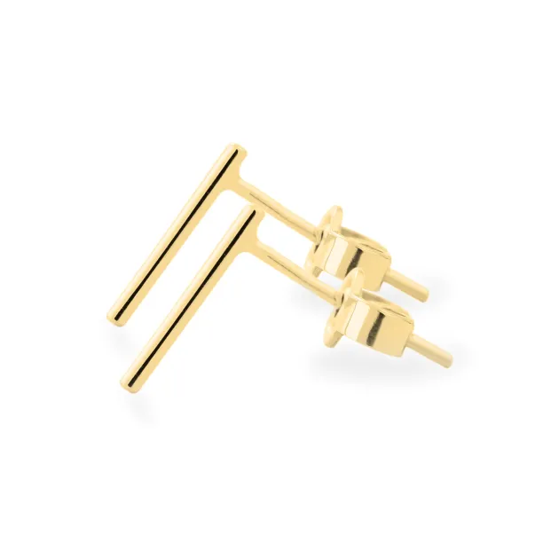 Gold minimalist earrings lines MALTE Image