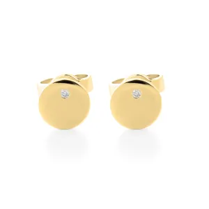 VIOLY gold and diamond stud earrings for everyday life Thumbnail
