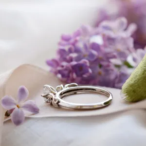 PENI gold moissanite engagement ring Thumbnail